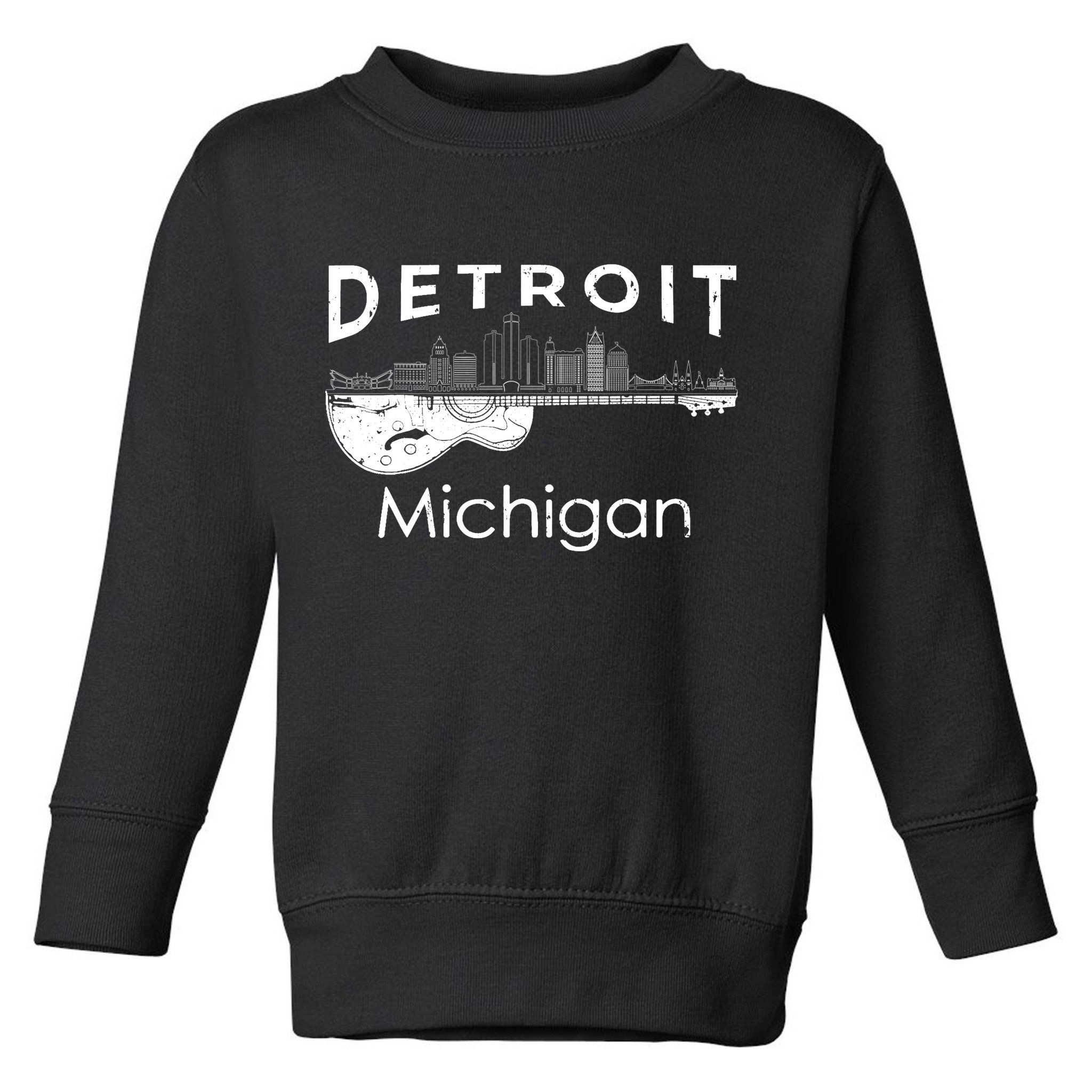 Detroit Souvenir Michigan Music Electric Guitar Toddler Sweatshirt