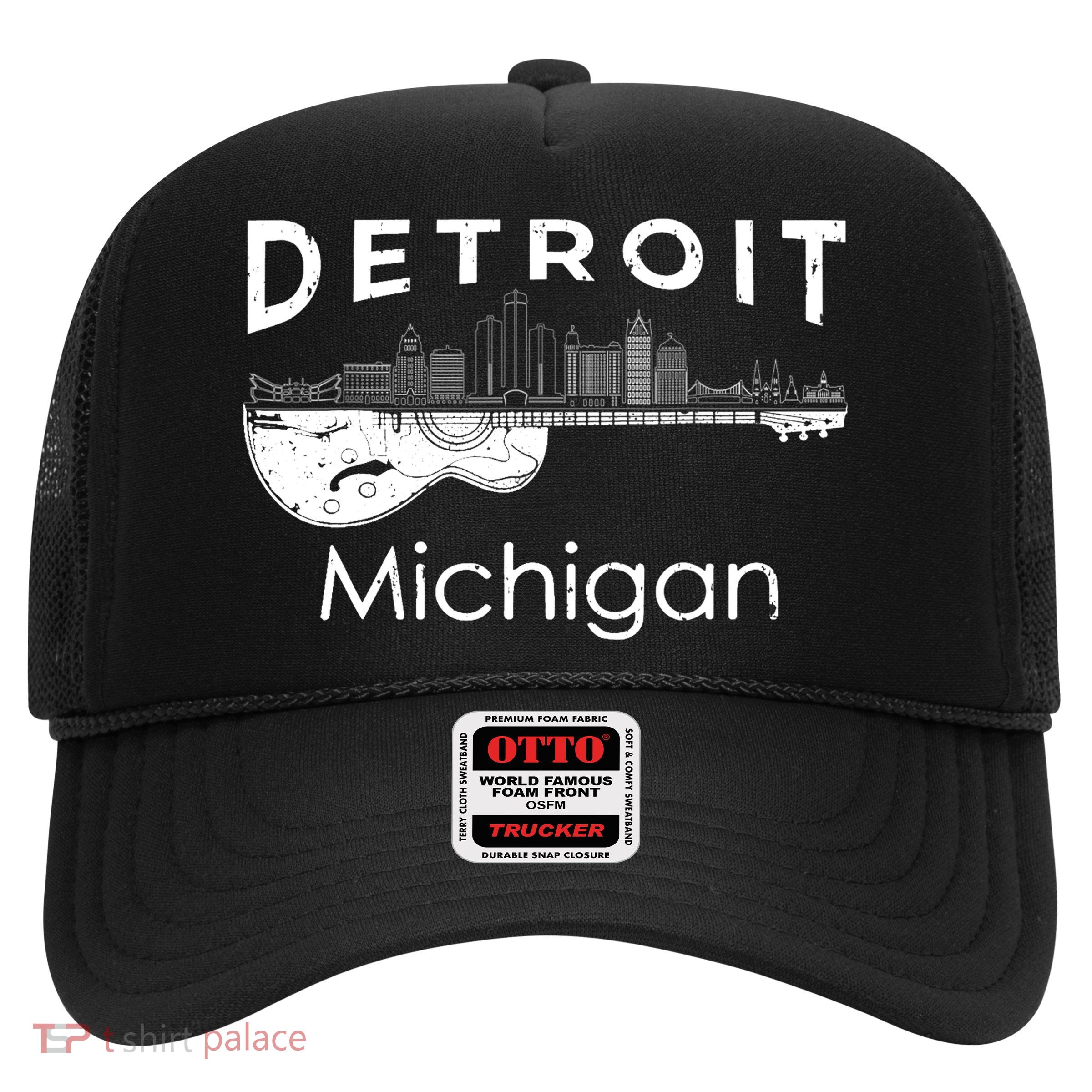 Detroit Souvenir Michigan Music Electric Guitar Trucker Hat