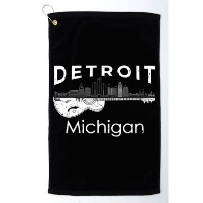 Detroit Souvenir Michigan Music Electric Guitar Golf Towel