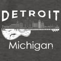 Detroit Souvenir Michigan Music Electric Guitar Vector Backpack