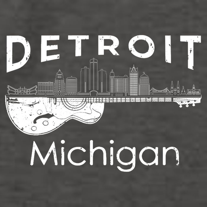 Detroit Souvenir Michigan Music Electric Guitar Vector Backpack