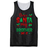 Dear Santa My Brother Did It Christmas Quote Graphic Mesh Reversible Basketball Jersey Tank