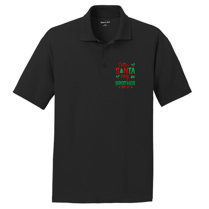 Dear Santa My Brother Did It Christmas Quote Graphic PosiCharge RacerMesh Polo