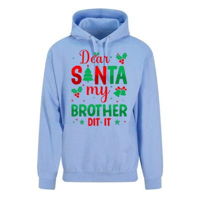 Dear Santa My Brother Did It Christmas Quote Graphic Unisex Surf Hoodie