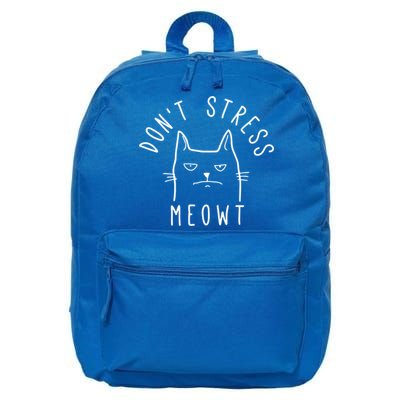Don't Stress Meowt Funny Kitty Cat Lovers Gift 16 in Basic Backpack