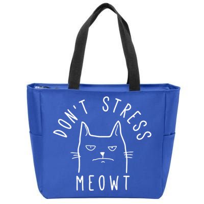 Don't Stress Meowt Funny Kitty Cat Lovers Gift Zip Tote Bag