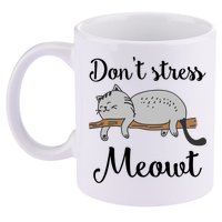 Don't Stress Meowt Funny Saying For Cat Lovers Cool Gift 11oz C Handle Ceramic Mug