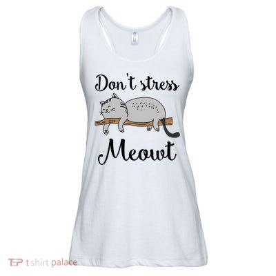 Don't Stress Meowt Funny Saying For Cat Lovers Cool Gift Ladies Essential Flowy Tank