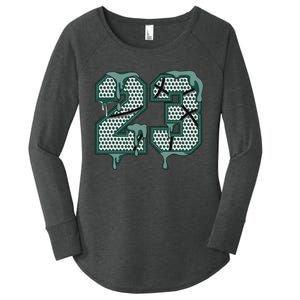 Dripping Sauce Matching Oxidized Green 4s Women's Perfect Tri Tunic Long Sleeve Shirt