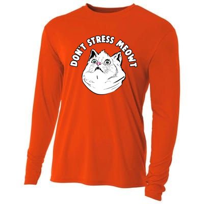 Don't Stress Meowt Funny Stressed Out Kitty Cat Pun Meaningful Gift Cooling Performance Long Sleeve Crew