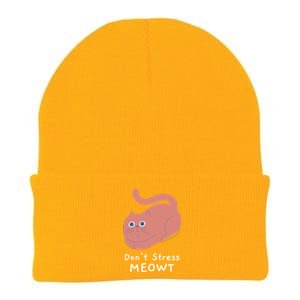 Dont Stress Meowt Funny Cat Lover Quote Pun Joke Graphic Great Gift Knit Cap Winter Beanie