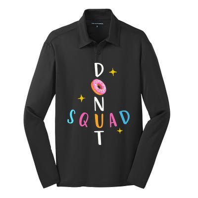 Donut Squad Matching Donut Party Pink Doughnut Sprinkles Great Gift Silk Touch Performance Long Sleeve Polo