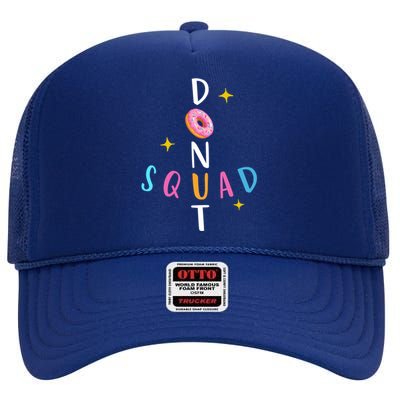 Donut Squad Matching Donut Party Pink Doughnut Sprinkles Great Gift High Crown Mesh Back Trucker Hat