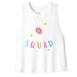 Donut Squad Matching Donut Party Pink Doughnut Sprinkles Great Gift Women's Racerback Cropped Tank