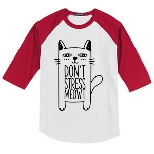 Don't Stress Meowt Gift For Cat Owners Cat Themed Cute Gift Kids Colorblock Raglan Jersey