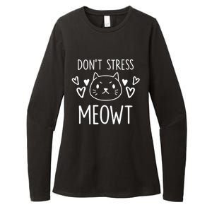 Dont Stress Meowt Funny Cat Mom Pun Sarcastic Kitten Lover Gift Womens CVC Long Sleeve Shirt