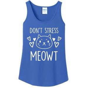 Dont Stress Meowt Funny Cat Mom Pun Sarcastic Kitten Lover Gift Ladies Essential Tank