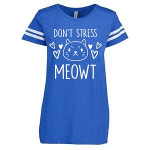 Dont Stress Meowt Funny Cat Mom Pun Sarcastic Kitten Lover Gift Enza Ladies Jersey Football T-Shirt