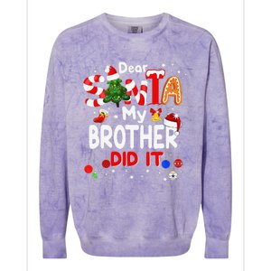 Dear Santa My Brother Did It Christmas For Colorblast Crewneck Sweatshirt