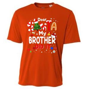 Dear Santa My Brother Did It Christmas For Cooling Performance Crew T-Shirt