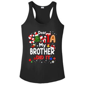 Dear Santa My Brother Did It Christmas For Ladies PosiCharge Competitor Racerback Tank