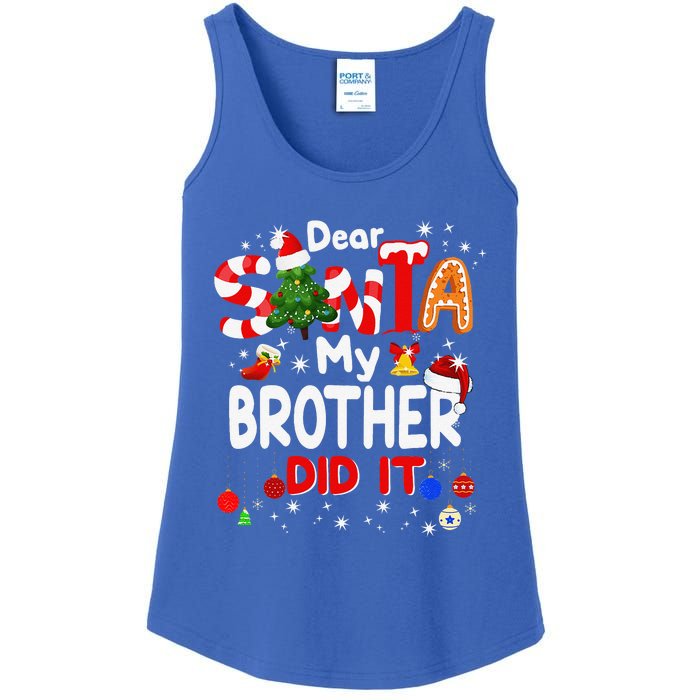 Dear Santa My Brother Did It Christmas For Ladies Essential Tank