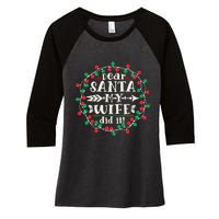 Dear Santa My Wife Did It Christmas Funny Xmas Pajama Matching Group Women's Tri-Blend 3/4-Sleeve Raglan Shirt