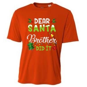 Dear Santa My Brother Did It Christmas Matching Family Cooling Performance Crew T-Shirt