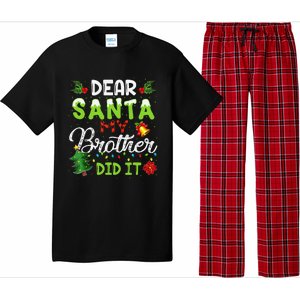 Dear Santa My Brother Did It Christmas Matching Family Pajama Set