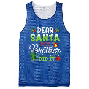 Dear Santa My Brother Did It Christmas Matching Family Mesh Reversible Basketball Jersey Tank