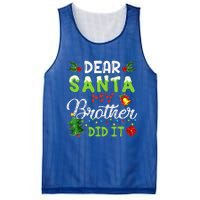 Dear Santa My Brother Did It Christmas Matching Family Mesh Reversible Basketball Jersey Tank