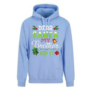 Dear Santa My Brother Did It Christmas Matching Family Unisex Surf Hoodie