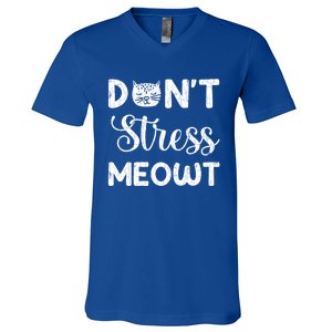 Dont Stress Meowt Funny Cat Owner Graphic Cute Gift V-Neck T-Shirt