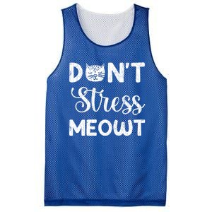 Dont Stress Meowt Funny Cat Owner Graphic Cute Gift Mesh Reversible Basketball Jersey Tank