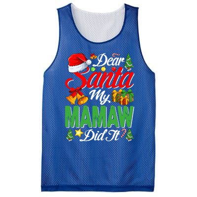 Dear Santa My Mamaw Did It Christmas Xmas Family Pajama Gift Mesh Reversible Basketball Jersey Tank