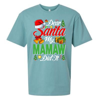 Dear Santa My Mamaw Did It Christmas Xmas Family Pajama Gift Sueded Cloud Jersey T-Shirt