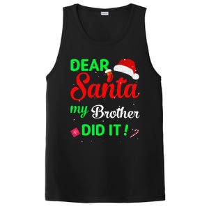 Dear Santa My Brother Did It Christmas Pajamas PosiCharge Competitor Tank