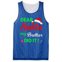 Dear Santa My Brother Did It Christmas Pajamas Mesh Reversible Basketball Jersey Tank