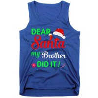 Dear Santa My Brother Did It Christmas Pajamas Tank Top