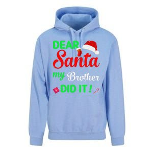 Dear Santa My Brother Did It Christmas Pajamas Unisex Surf Hoodie