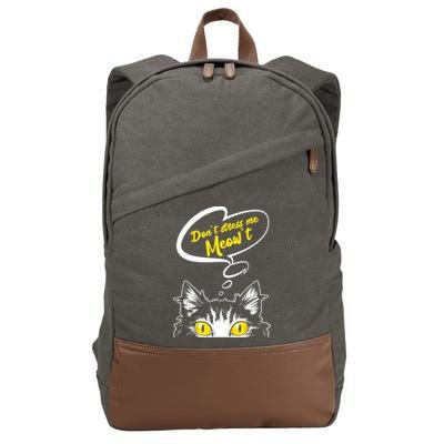 Dont Stress Meowt Funny Crazy Cat Cute Gift Cotton Canvas Backpack
