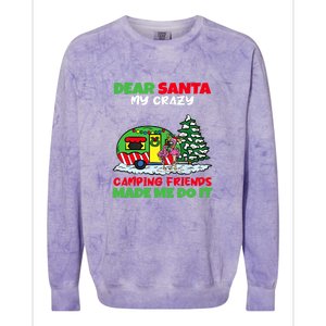 Dear Santa My Camping Friends Made Me Do It Christmas Pajama Colorblast Crewneck Sweatshirt