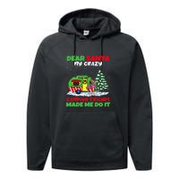 Dear Santa My Camping Friends Made Me Do It Christmas Pajama Performance Fleece Hoodie