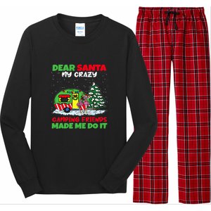 Dear Santa My Camping Friends Made Me Do It Christmas Pajama Long Sleeve Pajama Set