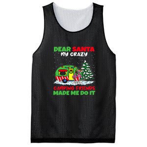 Dear Santa My Camping Friends Made Me Do It Christmas Pajama Mesh Reversible Basketball Jersey Tank