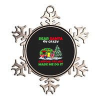 Dear Santa My Camping Friends Made Me Do It Christmas Pajama Metallic Star Ornament