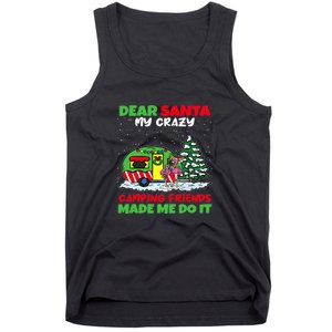 Dear Santa My Camping Friends Made Me Do It Christmas Pajama Tank Top