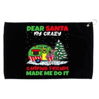 Dear Santa My Camping Friends Made Me Do It Christmas Pajama Grommeted Golf Towel