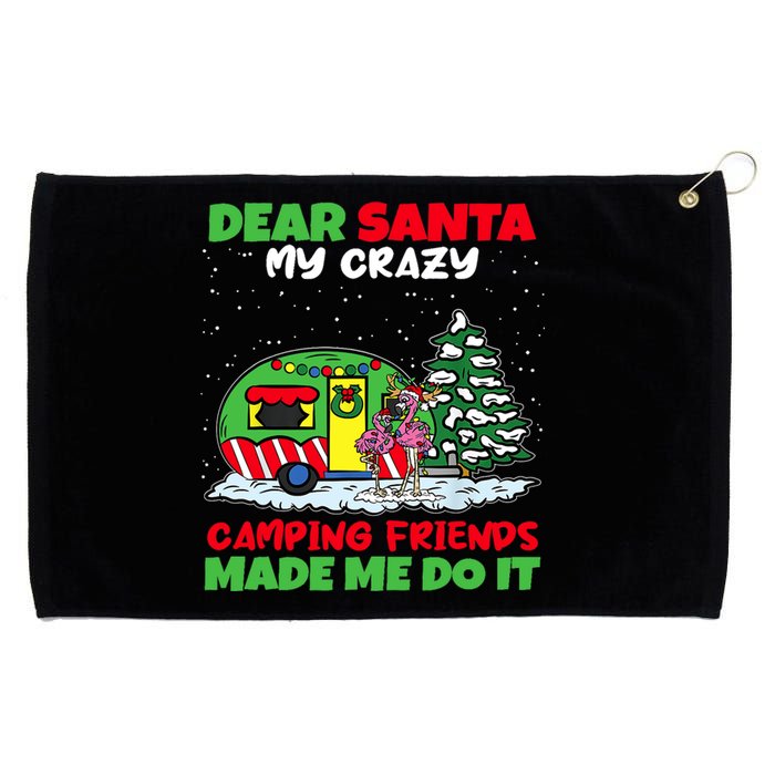 Dear Santa My Camping Friends Made Me Do It Christmas Pajama Grommeted Golf Towel