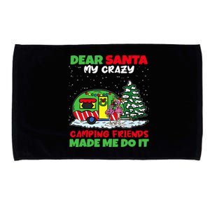 Dear Santa My Camping Friends Made Me Do It Christmas Pajama Microfiber Hand Towel